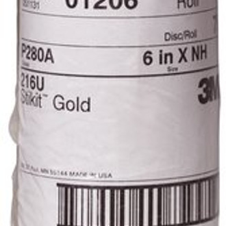 3M® - Stikit™ 6" P280 Grit Coarse Aluminum Oxide Yellow PSA Disc Roll (6 Pieces)