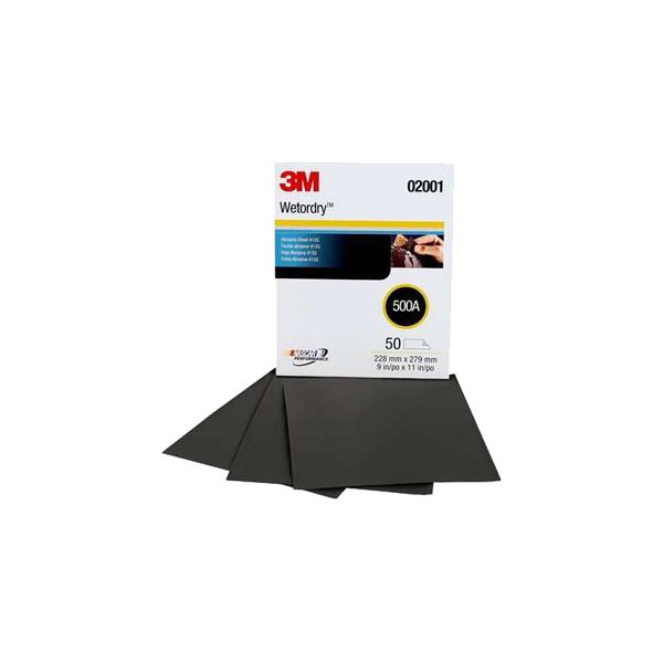 3M® - Wetordry™ 413Q 11" x 9" 500 Grit Silicon Carbide Waterproof Sanding Sheet (50 Pieces)