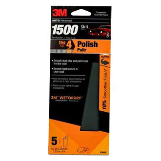 3M® - Wetordry™ 9" x 3.67" 1500 Grit Silicon Carbide Waterproof Sanding Sheet (20 Pieces)