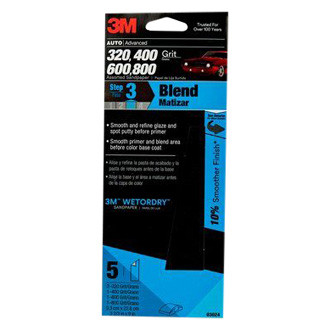 3M® - Wetordry™ 9" x 3.67" Assorted Grit Silicon Carbide Waterproof Clip-On Sanding Sheet (5 Pieces)