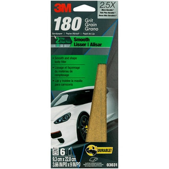 3M® - 3-2/3" x 9" 180 Grit Aluminum Oxide Brown Sandpaper (5 Pieces)
