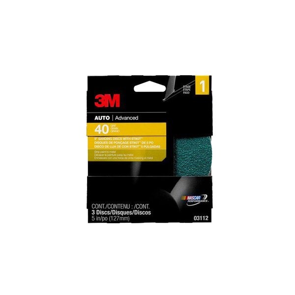 3M® - Stikit™ 5" 40 Grit Aluminum Oxide Non-Vacuum PSA Disc (3 Pieces)
