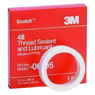3M® 06192 - Scotch™ 21.7' x 0.25" White Thread Seal Tape