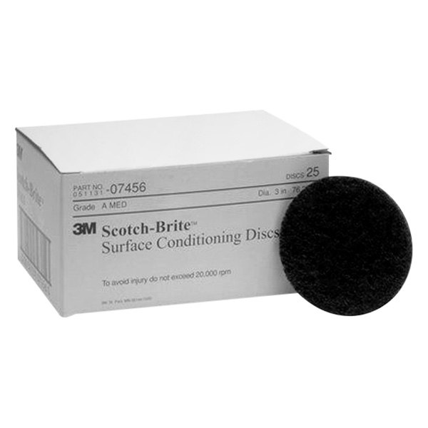 3M® - Scotch-Brite™ 3" Medium Aluminum Oxide Non-Vacuum Hook-and-Loop Surface Conditioning Disc (25 Pieces)