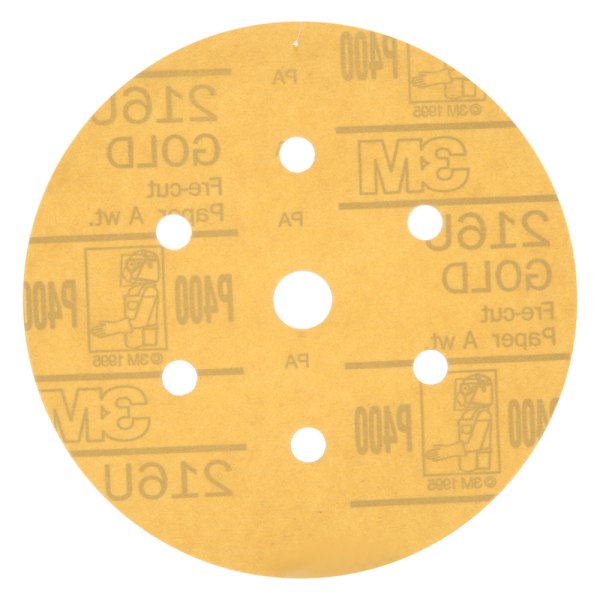 3M® - Hookit™ 6" P400 Grit Medium Aluminum Oxide Yellow 7-Hole Hook-and-Loop Disc (4 Pieces)
