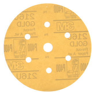3M® - Hookit™ 6" P400 Grit Medium Aluminum Oxide Yellow 7-Hole Hook-and-Loop Disc (4 Pieces)