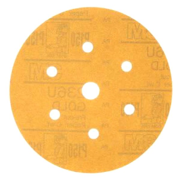 3M® - Hookit™ 6" P80 Coarse Aluminum Oxide Yellow 7-Hole Hook-and-Loop Disc (4 Pieces)