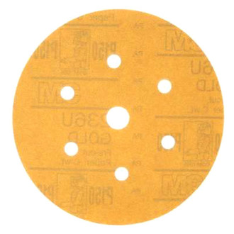 3M® 1083 - Hookit™ 6" P80 Coarse Aluminum Oxide Yellow 7-Hole Hook-and-Loop Disc (4 Pieces)