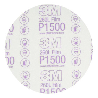 3M® - Hookit™ 260L 6" P1200 Grit Aluminum Oxide Non-Vacuum Hook-and-Loop Finishing Disc (25 Pieces)