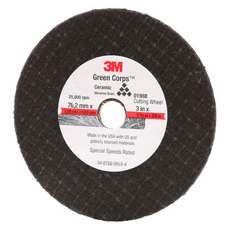 3M® - 3" x 1/16" x 3/8" Aluminum Oxide Type 41 General Purpose Cut-Off Wheel (50 Pieces)