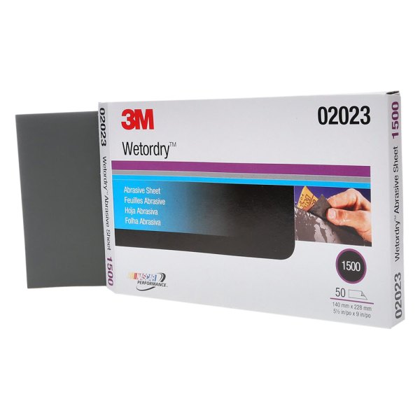 3M® - Wetordry™ 401Q 9" x 5.5" 1500 Grit Silicon Carbide Waterproof Sanding Sheet (50 Pieces)