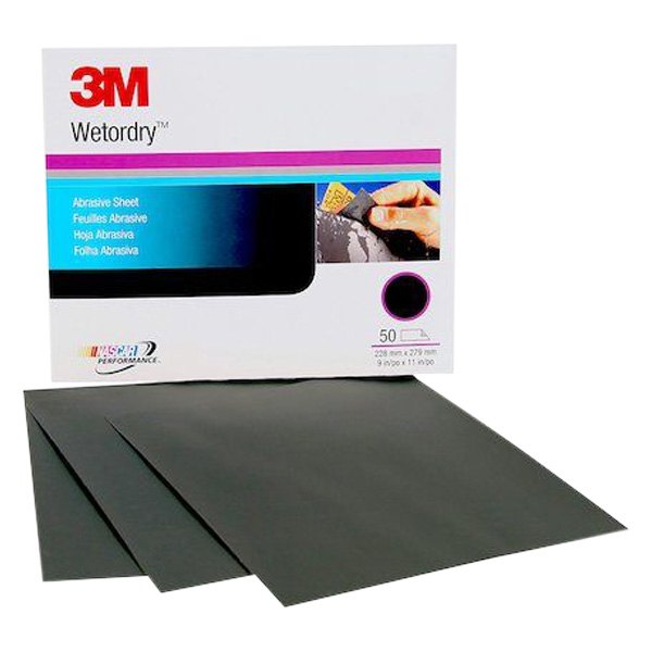 3M® - Wetordry™ 401Q 11" x 9" 1500 Grit Silicon Carbide Waterproof Sanding Sheet (50 Pieces)