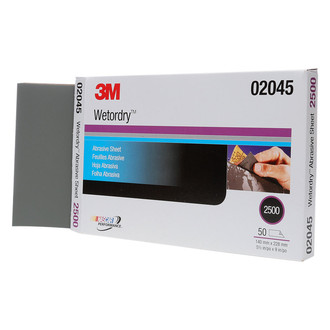 3M® - Wetordry™ 401Q 9" x 5.5" 2500 Grit Silicon Carbide Waterproof Sanding Sheet (50 Pieces)