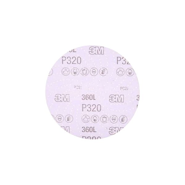 3M® - Hookit™ 360L 6" P320 Grit Aluminum Oxide Multi-Hole Hook-and-Loop Clean Sanding Disc (100 Pieces)