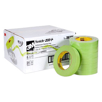 3M Scotch 233 Performance Critical Edge Masking Tape, 25lbs/in Tensile Strength, 55m Length x 36mm Width, Green by