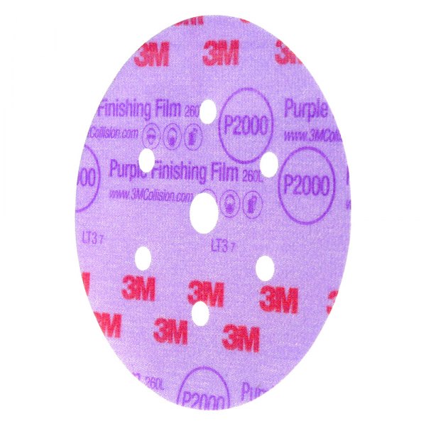 3M® - Hookit™ 260L 6" P2000 Grit Aluminum Oxide 7-Hole Hook-and-Loop Finishing Disc (50 Pieces)