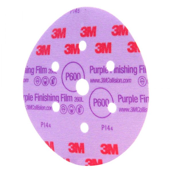 3M® - Hookit™ 260L 6" P600 Grit Aluminum Oxide 6-Hole Hook-and-Loop Finishing Disc (50 Pieces)