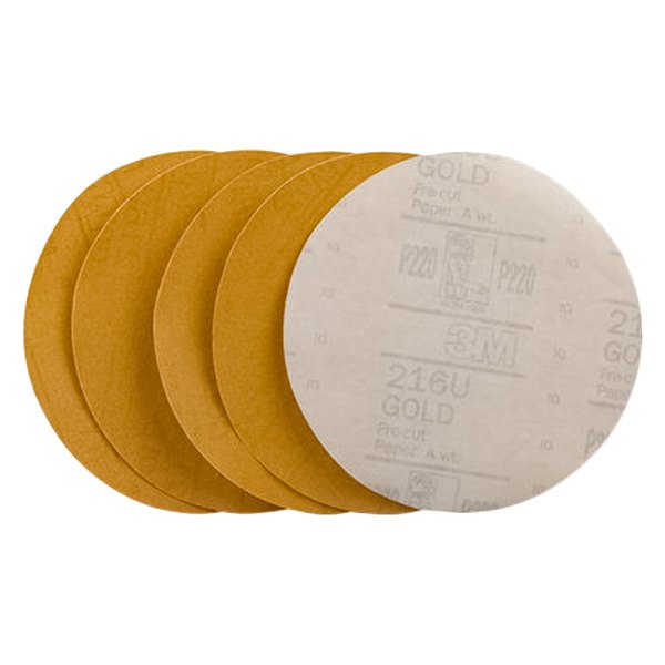 3M® - Stikit™ 6" 220 Grit Aluminum Oxide Non-Vacuum PSA Disc (5 Pieces)