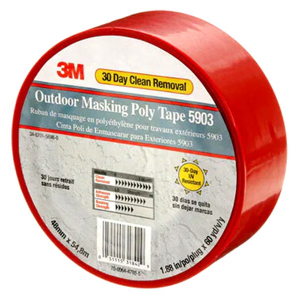 3M® - 180' x 1.9" Red Outdoor Masking Tape