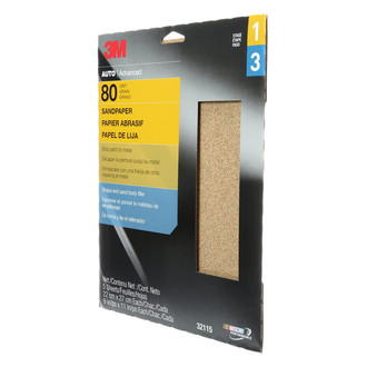 3M® - 11" x 9" 80 Grit Aluminum Oxide Sanding Sheet (5 Pieces)