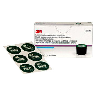 3M® - 1.25" 2500 Grit Aluminum Oxide Paint Defect Removal Circle Sheets (10 Pieces)