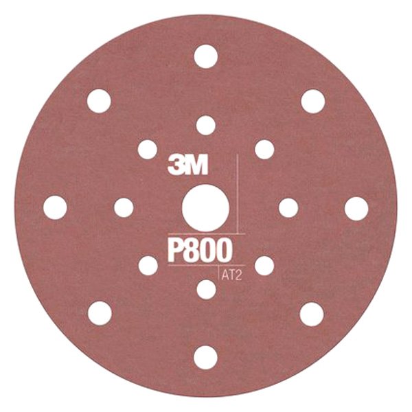 3M® - Hookit™ 270J 6" P800 Grit Aluminum Oxide Multi-Hole Flexible Hook-and-Loop Disc (25 Pieces)