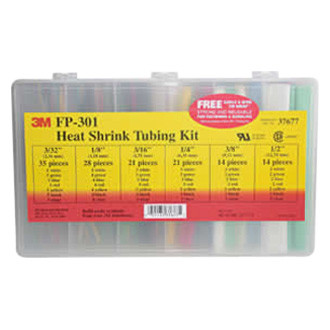 3M® - 4' x 3/32" to 1/2" 2:1 Polyolefin Multi-Color Flexible Heat Shrink Tubing Set