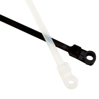 3M® - 8-3/5" x 50 lb Nylon Black Flat Mountable Cable Ties