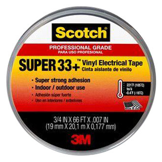 3M® - Scotch™ Super 33+™ 66' x 0.75" Black Electrical Tape Roll