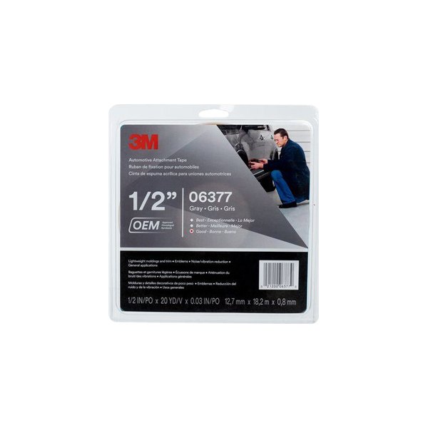 3M® - 60' x 0.5" Gray Automotive Attachment Tape