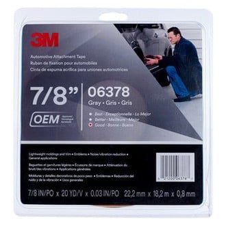 3M® - 60' x 0.88" Gray Automotive Attachment Tape