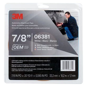 3M® - 60' x 0.88" White Automotive Attachment Tape