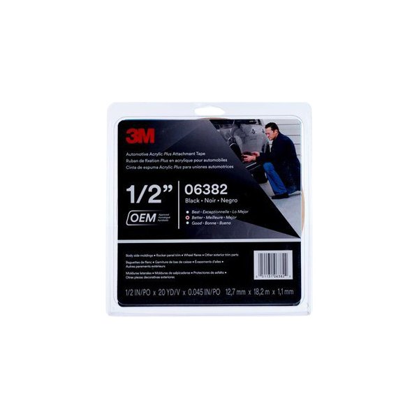 3M® - 60' x 0.5" Black Automotive Attachment Tape
