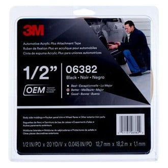 3M® - 60' x 0.5" Black Automotive Attachment Tape