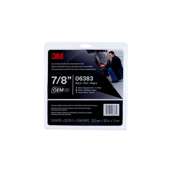 3M® - Plus™ 60' x 0.88" Black Automotive Attachment Tape