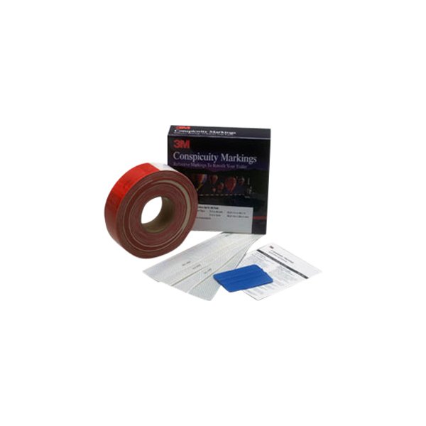 3M® - Diamond Grade™ 6-Piece 75' x 2" Red/Silver Conspicuity Reflective Tape Kit