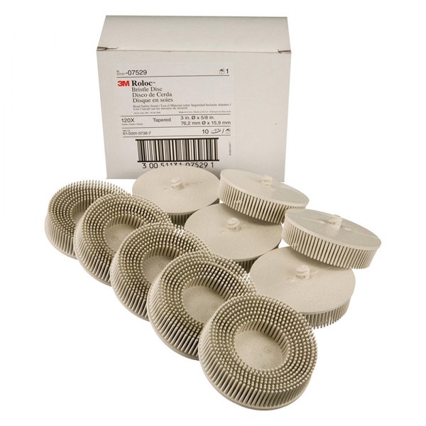 3M® - Scotch-Brite™ Roloc™ 3" 120 Grit Ceramic Strait Bristle Disc (10 Pieces)