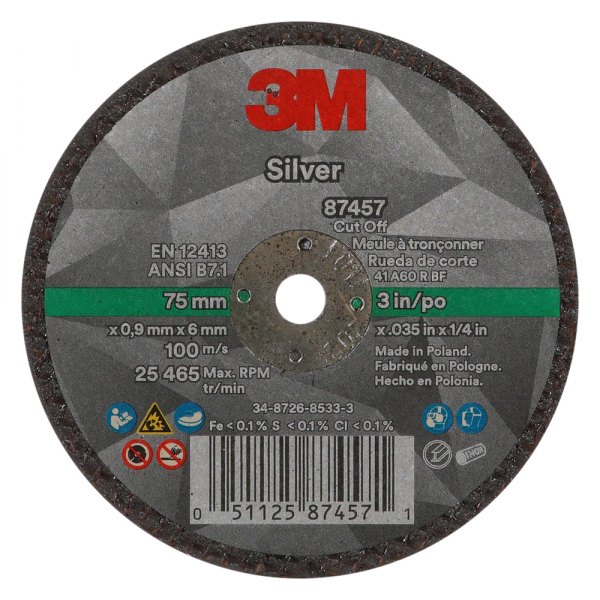 3M® - Silver 3" Ceramic Type 41 Cut-Off Wheel (50 Pieces)