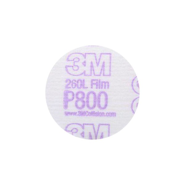 3M® - Hookit™ 260L 3" P800 Grit Aluminum Oxide Non-Vacuum Hook-and-Loop Finishing Disc (50 Pieces)
