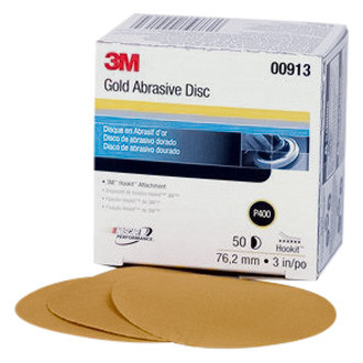 3M® - Hookit™ 216U 3" P400 Grit Aluminum Oxide Non-Vacuum Hook-and-Loop Disc (50 Pieces)