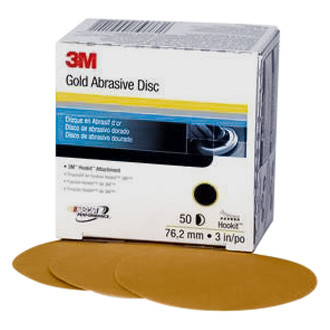 3M® 914 - Hookit™ 216U 3" P320 Grit Aluminum Oxide Non-Vacuum Hook-and-Loop Disc (50 Pieces)
