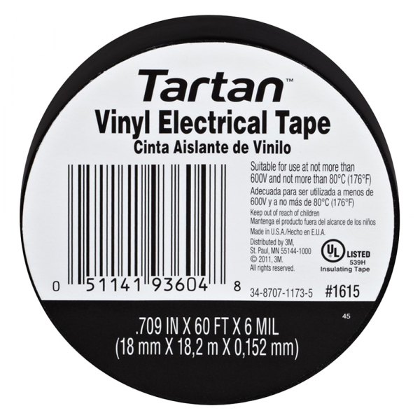 3M® - Tartan™ 60' x 0.7" Electrical Tapes (100 Rolls)
