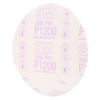 3M® - Hookit™ 260L 6" P1200 Grit Aluminum Oxide Non-Vacuum Hook-and-Loop Finishing Disc (50 Pieces)