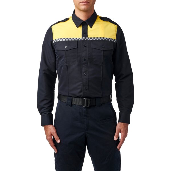 5.11 Tactical® - Fast-Tac™ Small Black/Yellow Polyester Long Sleeve Uniform High Visibility Safety Shirt