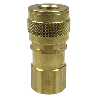 Acme Automotive® - Coilflow™ U-Style 1/4" (F) NPT x 1/4" Brass Automatic Universal Quick Coupler Body