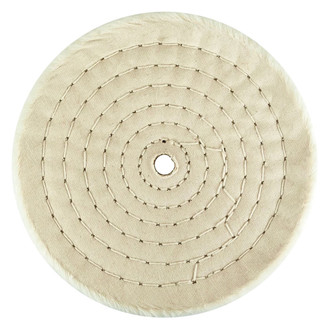 AES Industries® - 6" Cotton White Full Sew Buffing Wheel
