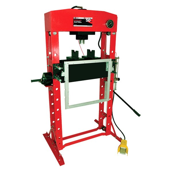 AFF® - 50 t Air/Hydraulic H-Type Super Duty Welded Press with Hand Winch and Protector Shield