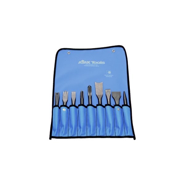 Ajax Tools® - 9-Piece .401 Parker Turn-Type Shank Master Chisel Set