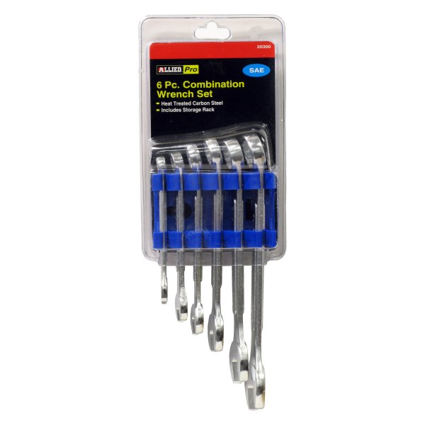 Allied Tools® - 6-piece 1/2" to 1/4" 12-Point Angled Head Mirror Polished Combination Wrench Set