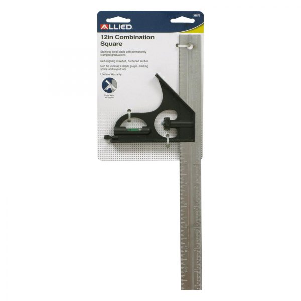 Allied Tools® - 12" Cast Iron Combination Square with Level and Scribe Marker